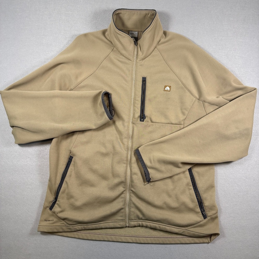 Nike ACG Therma-Fit Jacket Mens XL Tan Fleece Lined Full Zip Vintage Outdoor